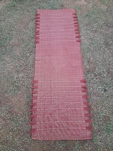 Jaipur art & Rugs Organic Cotton Yoga Mat - Eco-Friendly Hand-Woven Rug - Non Slip & Thick (24”x72”x5mm) for Everyday Fitness at Home - Comfortable Extra-Long - color: Peach