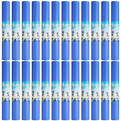 Funtery 3 mm Thin Yoga Mats Bulk, 68 x 24 Inches Lightweight PVC Exercise Mats Non Slip Workout Fitness Pads for Yoga Pilates Stretching Classes Gym Home Studio - color: Blue