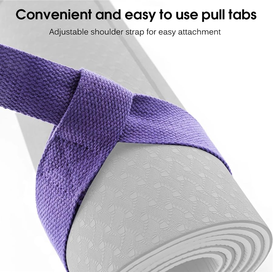 AKOAK Adjustable Yoga Mat Strap, Multi-purpose Strap, Durable Yoga Mat Carrying Strap (Excluding Yoga Mat), Pack of 1 - color: Purple