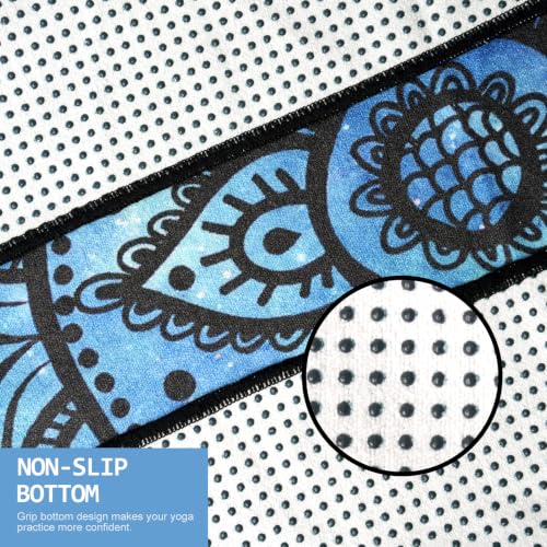 Eunzel Hot Yoga Mat Towel with Grip Dots, Printed Design 72" x 24" | Grip Dot Non Slip, Printed Microfiber Design, Sweat Absorbent, Hot Yoga & Pilate - color: Galaxy