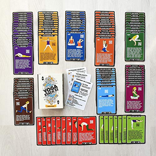 Stack 52 Yoga Exercise Card Mega Pack by Certified Yoga Instructor - color: 107 Card Mega Pack