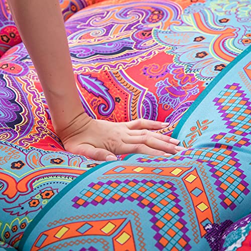 MAXYOYO Japanese Floor Mattress 4" Thick King Size Foldable Futon Mattress - color: Bohemian B, size: King