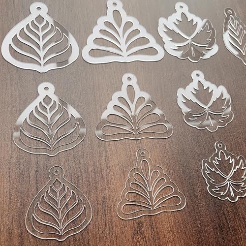 Floral Mandala Stencils, Set of 6 Designs, 3 Sizes, Reusable Acrylic Dot Art Tools for Painting, Clear, Geometric Style (Patterns 6)