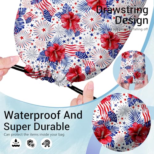 US Flags Gymnasts Grip Bags Patriotic Small Drawstring Bag for Independence Day - color: American Flag Red, size: 12"(H)*9.25"(W)