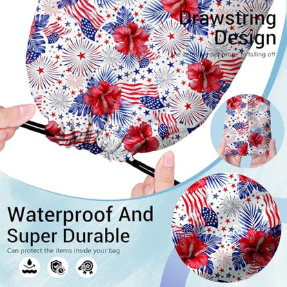 US Flags Gymnasts Grip Bags Patriotic Small Drawstring Bag for Independence Day - color: American Flag Red, size: 12"(H)*9.25"(W)