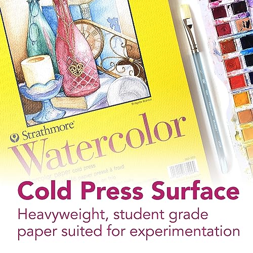 Strathmore 300 Series Wire Bound Watercolor Pad, 140 lb. Cold Press, 11 X 15 inches, White, 12 Sheets (360-11) - size: 11x15, style: Wire Binding