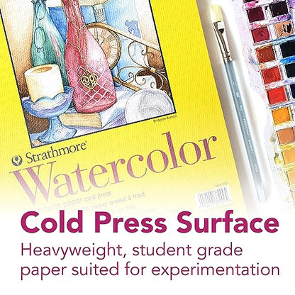 Strathmore 300 Series Wire Bound Watercolor Pad, 140 lb. Cold Press, 11 X 15 inches, White, 12 Sheets (360-11) - size: 11x15, style: Wire Binding