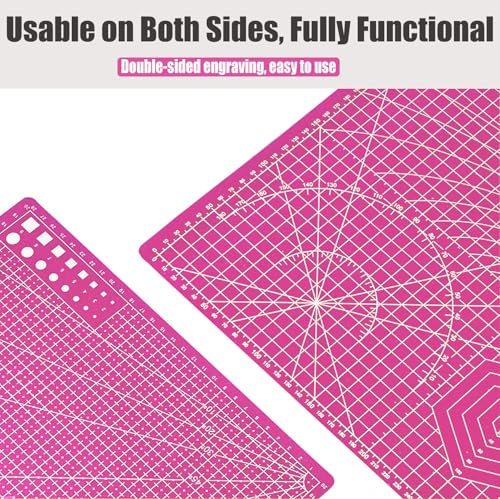 Self Healing Sewing Mat, Exacto Knife Precision Carving Craft Hobby Knife Kit for DIY Art Work Cutting, Hobby, Stencil, Scrapbooking-A4 (Pink) - color: Pink