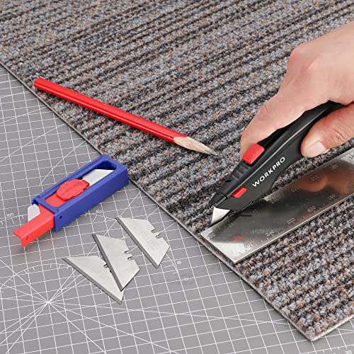 WORKPRO Premium Utility Knife Blades, TAC Diamond Coated SK2M, 10-Pack Utility Blades Replacement with Dispenser - style: 10-Pack