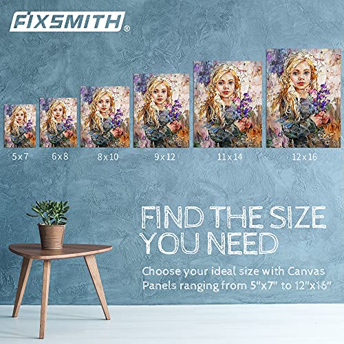 FIXSMITH Canvas Boards for Painting 11x14 Inch, Super Value 12 Pack White Blank Canvas Panels, 100% Cotton Primed, Painting Art Supplies for Professionals, Hobby Painters, Students & Kids - size: 11"×14"