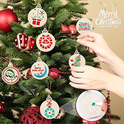 Augshy 56 Pack 3 Inch Christmas Stencils, Dot Painting Holiday Templates | Reusable Design, Rock Painting Art Crafts, Scrapbooking Wall Floor Decor, DIY Drawing Projects - style: Christmas