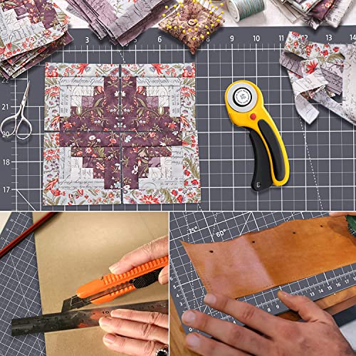 Thickened 24 x 36 Inch Self Healing Cutting Mat, Durable A1 Double Sided 5-Layer Craft Cutting Board for Fabric, Quilting, Sewing, Hobby, Scrapbooking, Arts and Crafts Project, Dark Gray - color: Gray, size: 36"L x 24"W