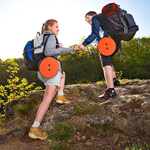 Fishboy Collapsible Stool for Adults, Portable Folding Camping Seat, 400lbs - color: Orange