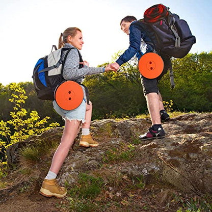 Fishboy Collapsible Stool for Adults, Portable Folding Camping Seat, 400lbs - color: Orange