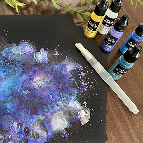 Pixiss Black Alcohol Ink Paper - 25 Sheets Heavy Weight Art Paper for Alcohol Ink & Watercolor - Extra Smooth Synthetic A4 5x7 Inches, 300gsm - size: 5x7 (25 Pack)