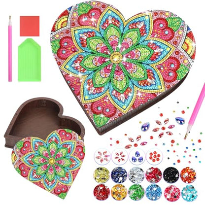 Diakud Arts and Crafts Activities Diamond Gem Art Kit for Kids Ages 8-12 | Jewellery Box Toys for 7 8 9 10 11 12 13 Year Old Girls Boys Gifts Birthday Presents Gift Ideas for Teen Girl 8-10 Years Old - color: flower
