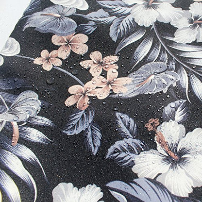 ESVAN Original Floral Tote Bag Large Shoulder Bag with Multi Pockets for Gym Travel Beach Daily Bags - color: C Black Gray Leaf