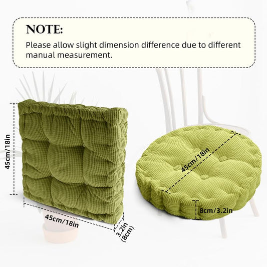 Lvory 2 Pack Meditation Floor Pillow Square Round Cushions for Yoga | Large Thick Meditation Cushion for Sitting Reading on Floor, Comfort Seating Cushions for Couch Chair, 18x18 Inch - color: Ivory
