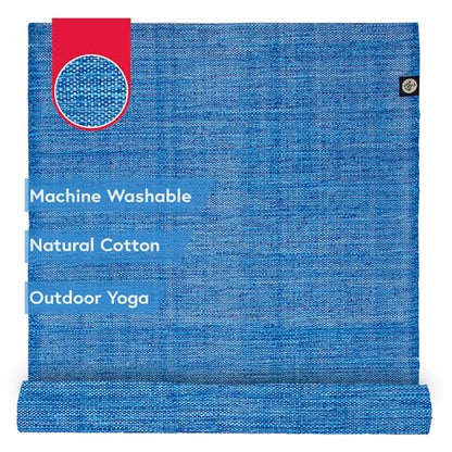 Manduka Shala Yoga Rug 71" - Outdoor Yoga & Meditation | Foldable & Machine Washable | Natural Cotton | Handmade | 71 x 26 inches - color: Flaneur
