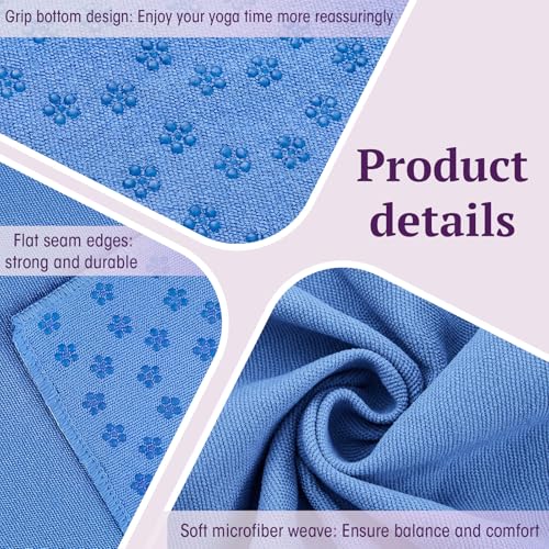 Breling Yoga Towel 4 Pack, Hot Yoga Towel 72" x 24" Non Slip, Dark Colors - color: Dark Colors