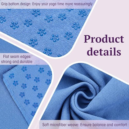 Breling Yoga Towel 4 Pack, Hot Yoga Towel 72" x 24" Non Slip, Dark Colors - color: Dark Colors