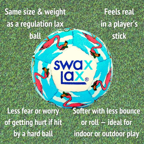 SWAX LAX Lacrosse Training Ball - Indoor Outdoor Practice Less Bounce & Rebounds - color: Flamingo
