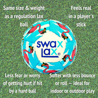 SWAX LAX Lacrosse Training Ball - Indoor Outdoor Practice Less Bounce & Rebounds - color: Flamingo