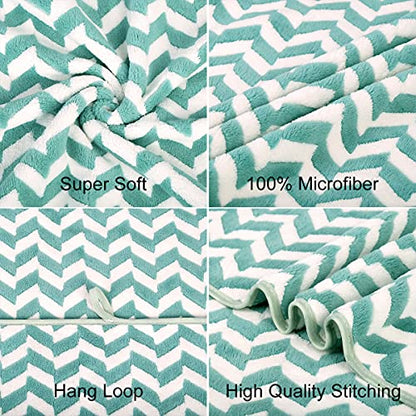 JML Microfiber Bath Towels, 2 Pack, 30" x 60", Chevron Green - color: Chevron Green, size: 2 Pack (30 in x 60 in)