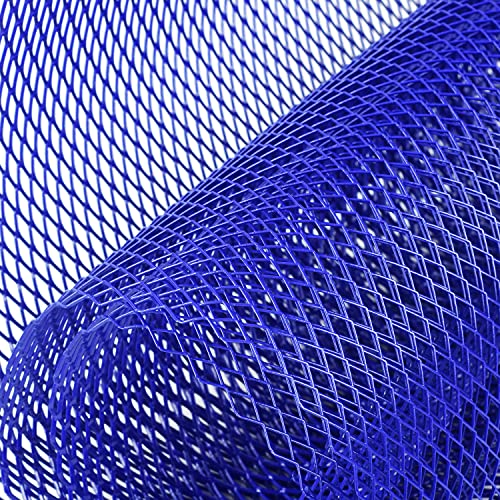AggAuto Universal 40"x13" Car Grill Mesh 6x12mm Rhombic Hole Blue | Aluminum Alloy Automotive Grille Insert Bumper, One of the Most Multifunctional Shape Grids 100x33cm - size: 6x12mm Rhombus - Blue