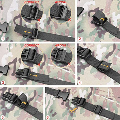 MAGARROW 24" 40" 60" 100" Strap Buckle Packing Straps Adjustable 1-Inch Belt - color: Black (4-Pack), size: 1" Wide - 24" Long