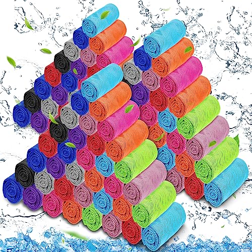 MENOLY 120 Pack Cooling Towel for Neck, Microfiber Soft Workout Ice Chilly Towel for Sports, Gym, Yoga, Camping, Running, Fitness, Workout & More Activities - size: 120 Pack (Multicolor)