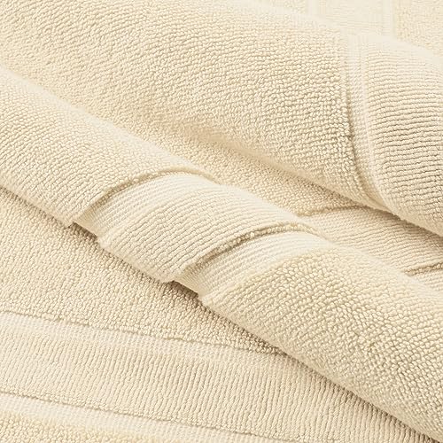 GLAMBURG Premium Cotton 20x32 inch 2-Pack Bath Mats - 100% Ringspun Cotton - Luxury Hotel & Spa Quality - 800 GSM - Durable Soft Highly Absorbent - Machine Washable - Ivory - color: Ivory