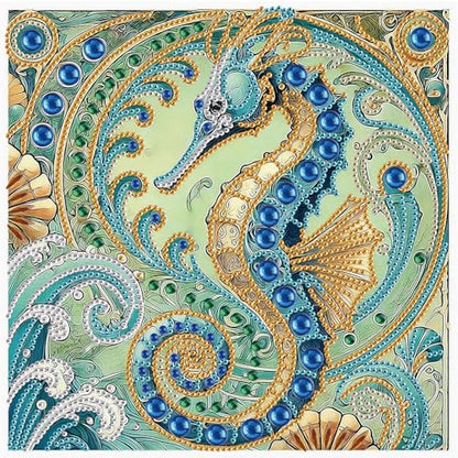 WSLWXSHM 5D Special Shape Diamond Art Kits for Beginners, Diamond Painting Kits for Adults Seahorse, Crystal Rhinestones Diamond Painting for Home Wall Decoration Gift 12×12inch/30×30cm, Animal