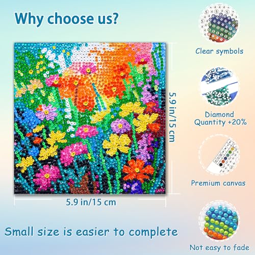 UiSdfuy Diamond Art Kits for Kids,Arts & Crafts for Kid Ages 8-12,Diamond Art for Kids,Gem Art 4 Pack Diamond Painting 6" X 6" (Butterfly) - color: 4pcs-Butterfly