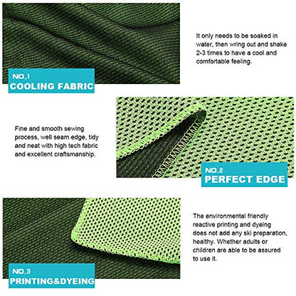 Pack of 20 Cooling Towel 40x12'' Ice Towel for Neck and Face Microfiber Chilly with Bag Breathable Yoga Gym Stay Cool Towels Sweat Rag for Workout Running Camping Pilates Beach, Green - color: Green