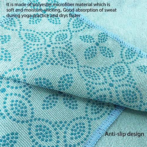 Yoga Towels, Non Slip Hot Yoga Mat Towel with Grip Dots,Super-Absorbent Soft Microfiber Yoga Blanket for Pilates, Fitness and Workout 72inch x 24inch - color: Light Blue