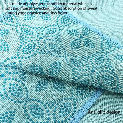 Yoga Towels, Non Slip Hot Yoga Mat Towel with Grip Dots,Super-Absorbent Soft Microfiber Yoga Blanket for Pilates, Fitness and Workout 72inch x 24inch - color: Light Blue