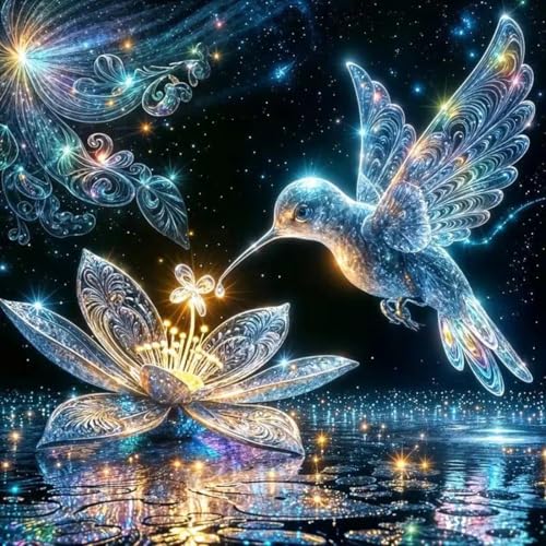 Hummingbird Diamond Art Kits For Adults,DIY Bird Diamond Painting Kits | Full Round Drill Diamond Dots For Adults,5D Gem Art Painting Kit Art And Crafts For Adults Home Wall Decor 14 X 14inch - color: Hummingbird Bird
