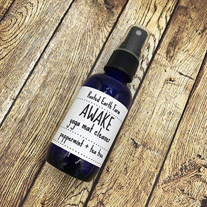 Awake Yoga Mat Cleanser - 2 fl oz - Peppermint and Tea Tree - Pilates Mist - Room and Body Spray
