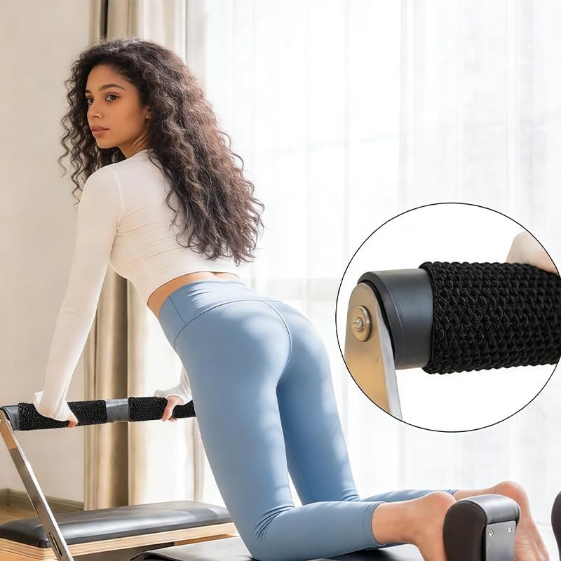 Pilates Reformer Mat, Workout Mat, Black Yoga Mat, Workout Mats for Home Gym, 2-Pack Non-Slip & Hand Grip Floor Fitness Pads - size: 23.62*7.87*0.1