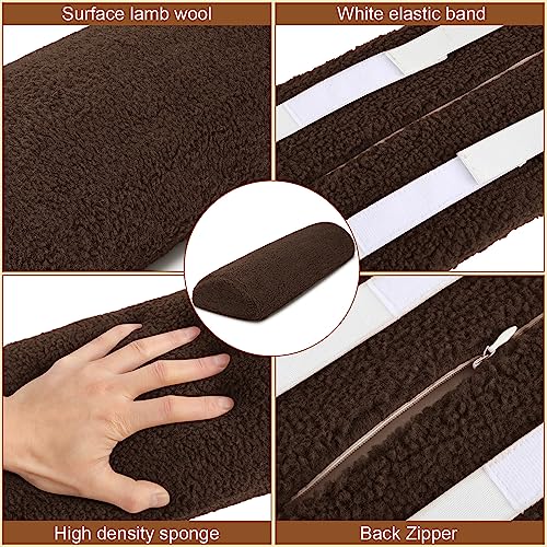 Sintuff Recliner Leg Rest Cushion Sofa Footrest Pillow with Cover Half Moon Bolster Pillow Under Knee Pillow for Sleeping On Back Alleviating Pain, 19.7 x 8 x 3.5 Inch (Coffee) - color: Coffee