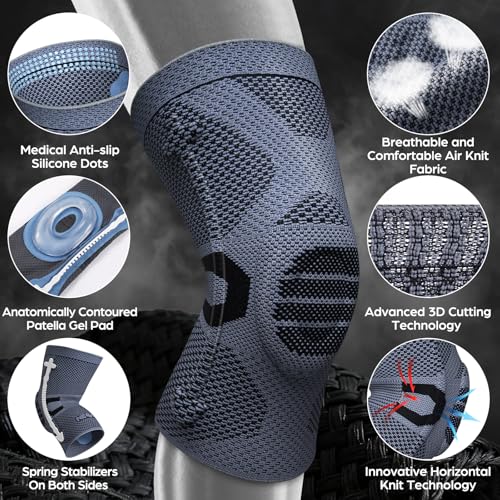 NEENCA Professional Knee Brace, Medical Knee Support for Women & Men Relief - color: Upgraded Version - Black, size: Medium