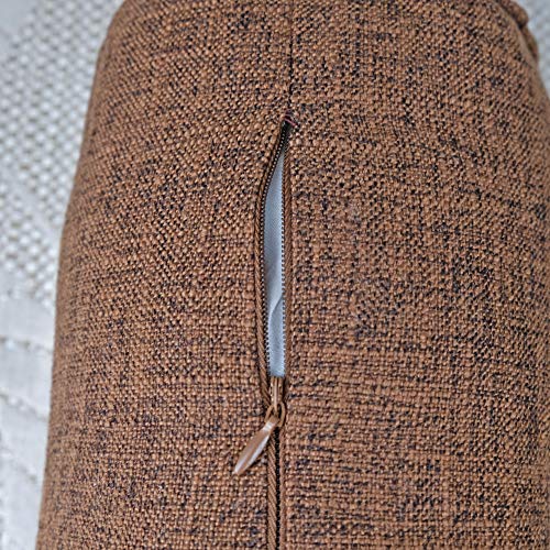 Neck Roll Pillow - color: Brown (Linen)