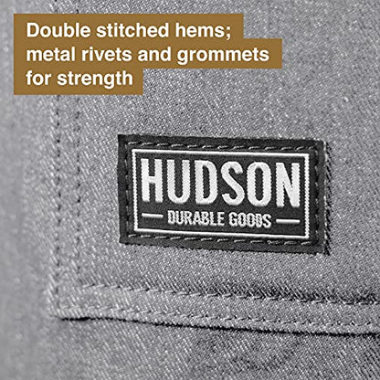 Hudson Durable Goods - Professional Grade Chef Apron for Kitchen, BBQ & Grill - color: Grey Denim