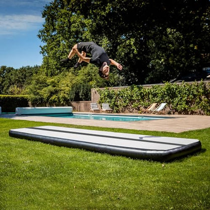 Air Mat Tumble Track, Gymnastics Mats Tumbling Track with Electric Air Pump for Home Use Cheerleading Training Kids Gym Yoga - color: Black, size: 10ftx3.3ftx4inch