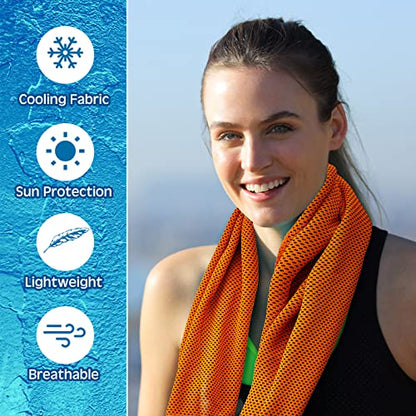 Hosuly Cooling Towel Bulk 32 x 12 Inch Ice Towel Chilly Soft Sport Yoga Athletes Gym Workout Camping Fitness Running - color: Colorful Style