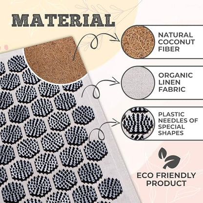 BalanceMate® Acupressure Mat Set with 6,210 Pressure Points for Pain Relief and Relaxation Kit for Back, Neck, and Sleep – Yoga and Meditation Pillow (Soft Cream) - color: Soft Cream