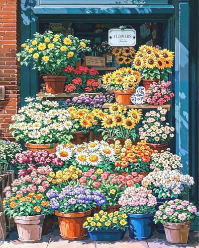 ZRIZQ Paint by Numbers Kit for Adults Beginners,Floral DIY Painting Set,Relaxing Creative Craft Activity,16x20 Inch-Flowers 16 - color: 16"X20"Rolled Canvas(Frameless)-Flowers 16