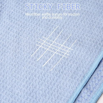 Eunzel 2 Pack Hot Yoga Towel, Non-Slip Yoga Mat Towel with Grip Dots Stickyfiber Sweat Absorbent Towel for Hot Yoga, Pilates and Workout 72" x 24", Blue - color: Blue