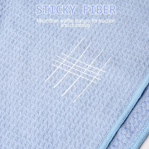 Eunzel 2 Pack Hot Yoga Towel, Non-Slip Yoga Mat Towel with Grip Dots Stickyfiber Sweat Absorbent Towel for Hot Yoga, Pilates and Workout 72" x 24", Blue/Pink - color: Blue/Pink